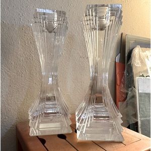 Vintage crystal candle holders